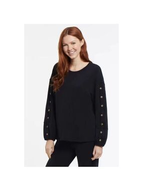Avenue Women's Top Elena Long Sleeves Buttons Pluse Size S